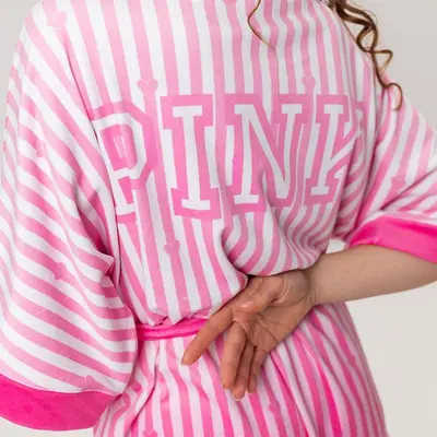 Піжама Victoria’s Secret Pink жіноча халат + штани преміум велюр плюш — фото 4