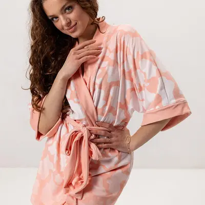 Піжама Зефірка жіноча халат + штани преміум велюр плюш — фото 4